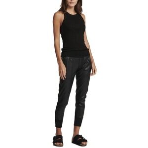 Sundays Brasada Joggers Women's M Black Stretch Vegan‎ Leather Ankle Pants NEW